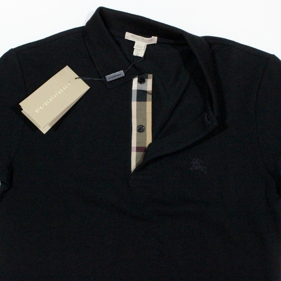 Burberry Regular Fit Polo Shirt Black Nova Check - Picture 4 of 6